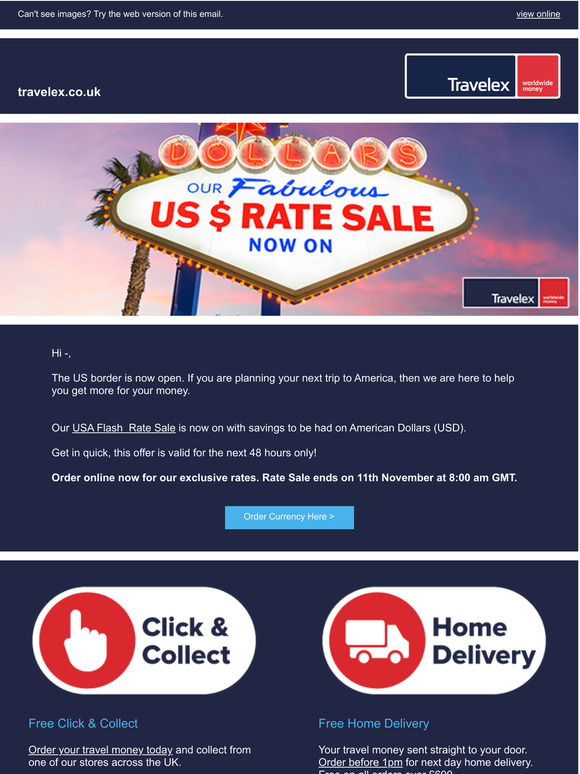 US Dollars Flash Sale now on! 48 Hours Only