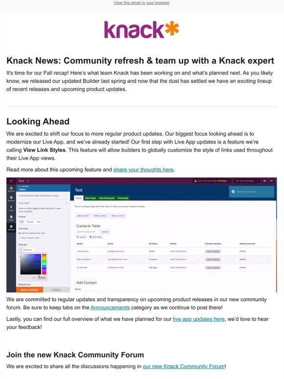 What's New At Knack