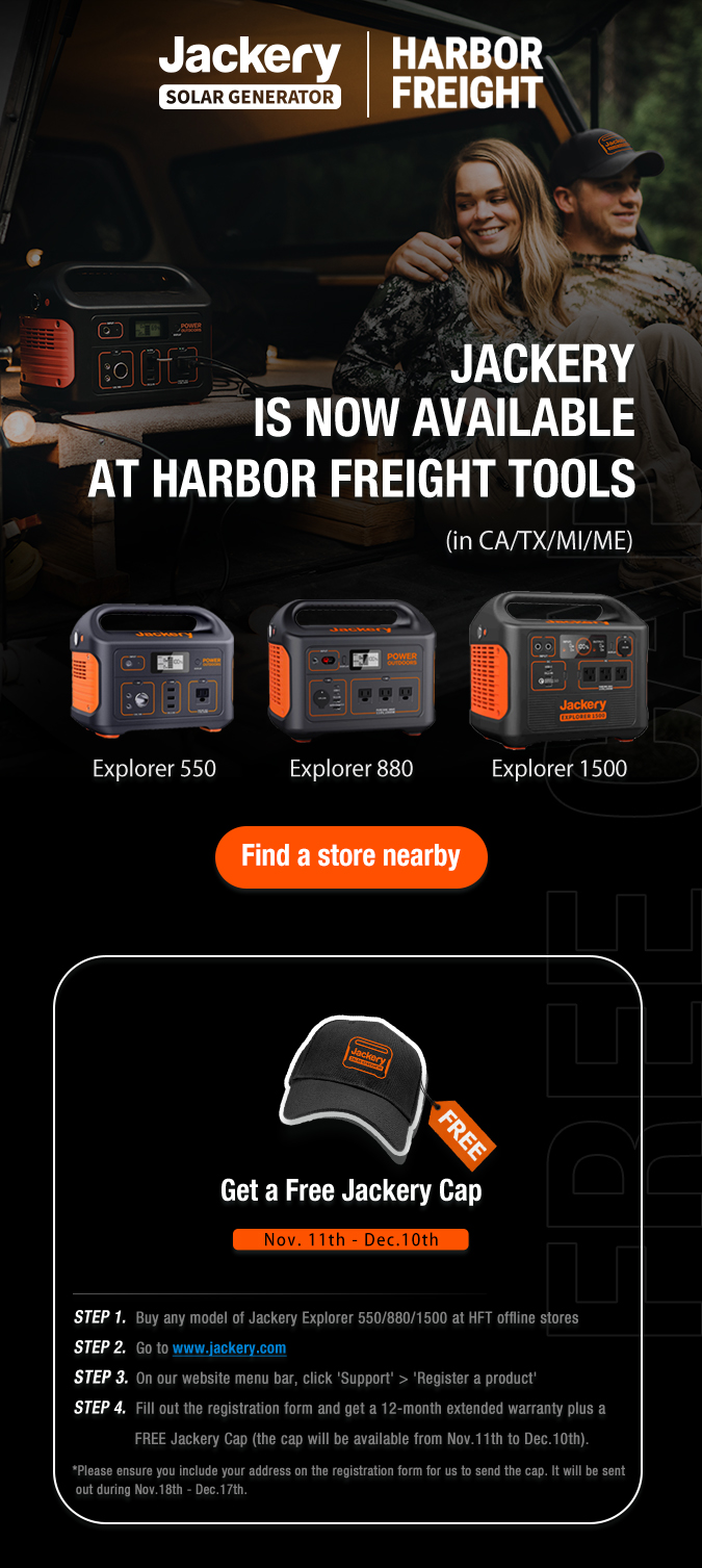 Jackery Jackery is available at Harbor Freight Tools stores! Milled