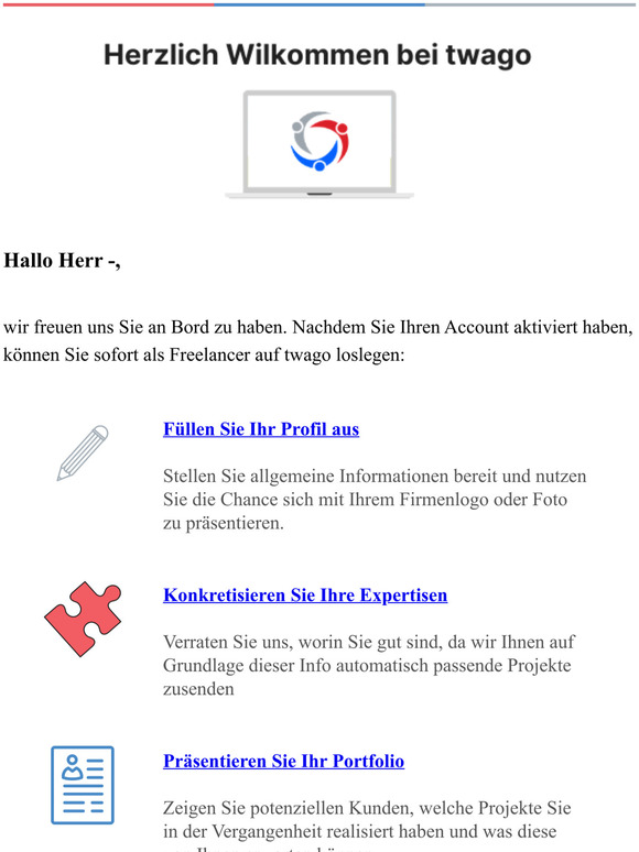 Wilkommen bei twago