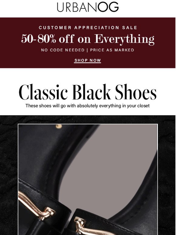 The NEWEST Classic Black Shoes // Now up to 80% OFF 