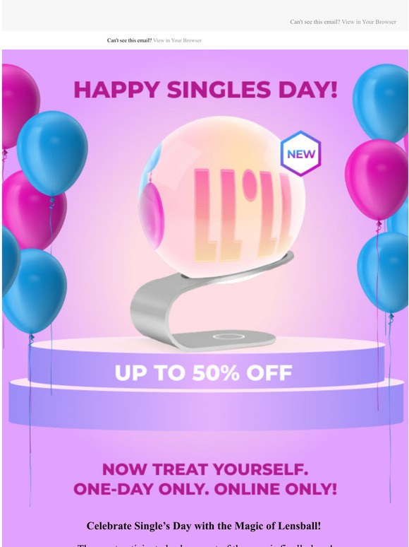 Get Up to 50% OFF This Single's Day!
