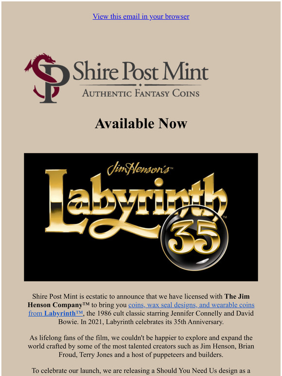 Labyrinth, Should You Need Us Wax Seal 2 Coin Set