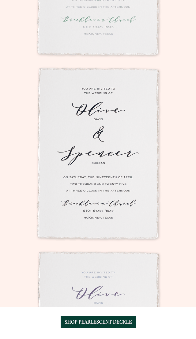 Pearlescent Deckle - Invitation