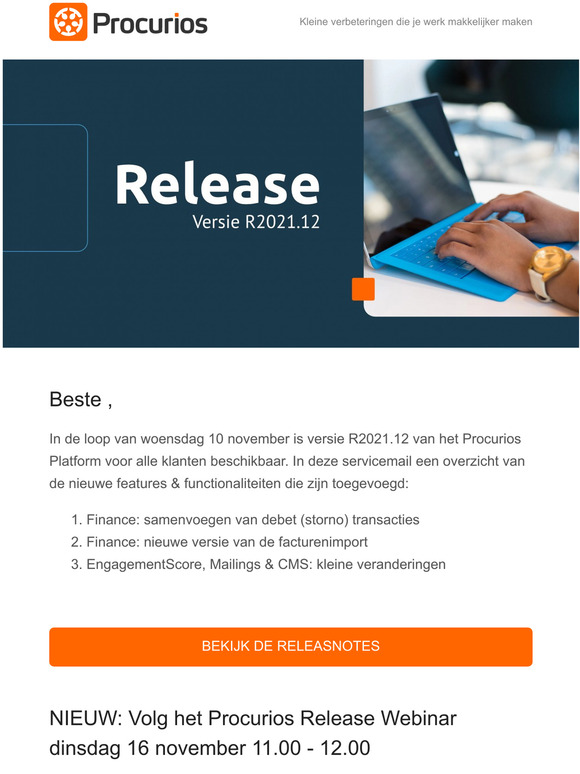 Maak zelf nieuwe mailing templates en andere ontwikkelingen in je Procurios Platform!
