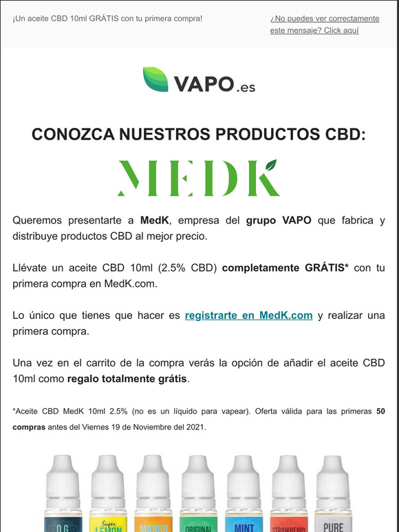 Llvate un aceite CBD 10ml GRATIS con cualquier compra
