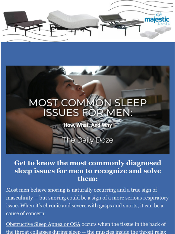 MOST COMMON SLEEP ISSUES FOR MEN:How, What, And Why