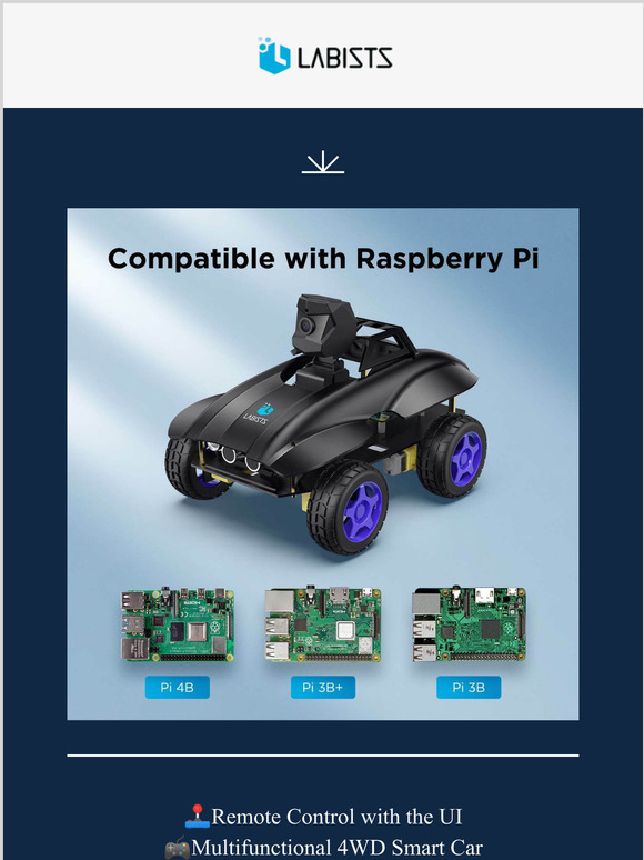 LABISTS Raspberry Pi Smart Car Kit  On Live