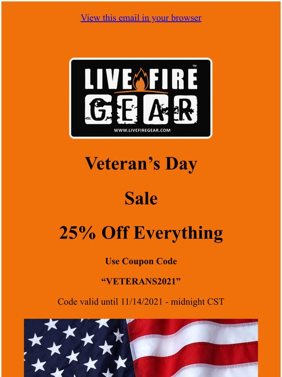 Veteran's Day Sale / 25% Off Everything