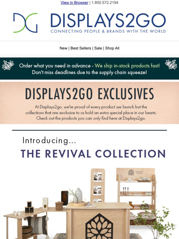 Displays2go New Collections Exclusively at Displays2go Milled
