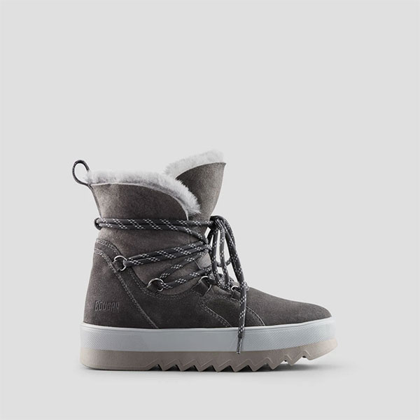 V-Five Suede Shearling Boot - Pewter
