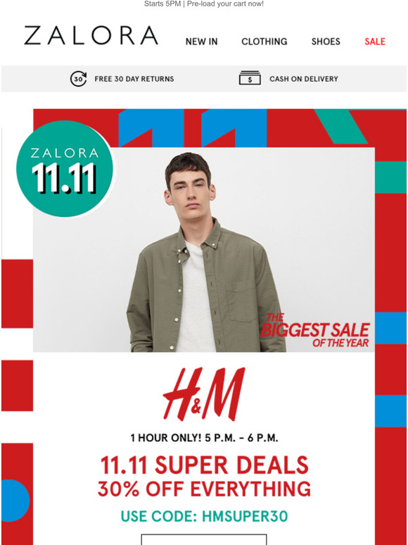 ZALORA VN H&M 11.11 Special 30 off EVERYTHING Milled