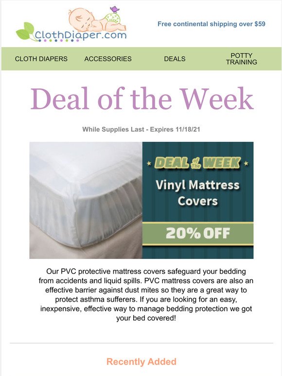 Deal of the Week: 20% Off Vinyl Mattress Covers