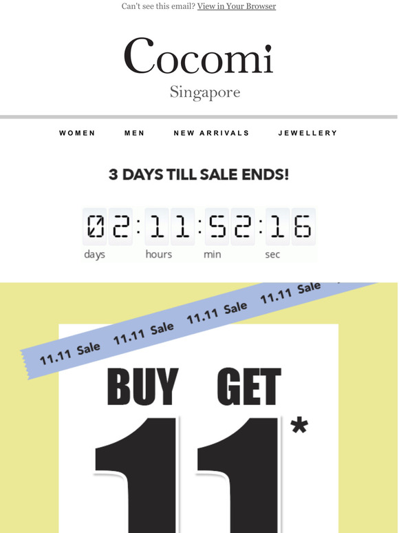Cocomi 11.11 - B1G1 Watch Sale Is Now On!