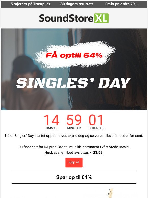 Spare opptil 64% | Velkommen til Singles day