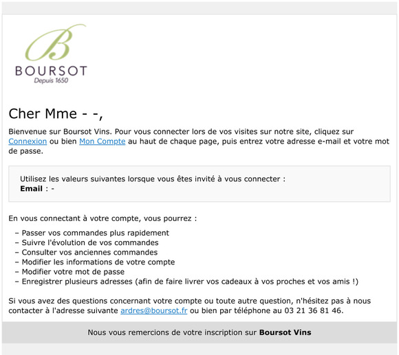 Bienvenue, Mme --
