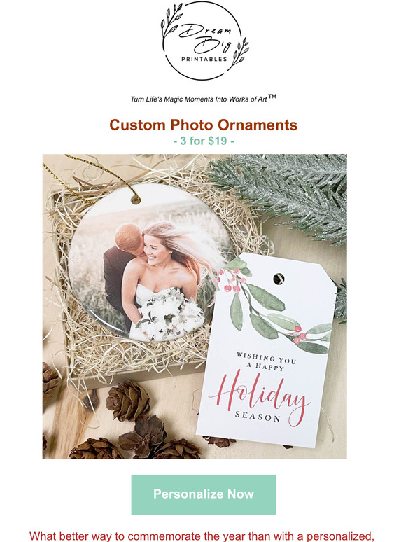 3 for $19 Custom Photo Ornaments 