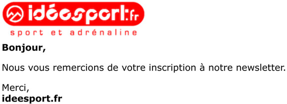 Confirmation d'inscription  la newsletter