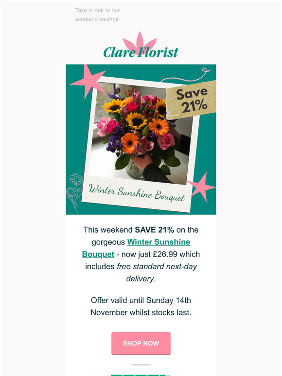 21% off WInter Sunshine Flower Bouquet