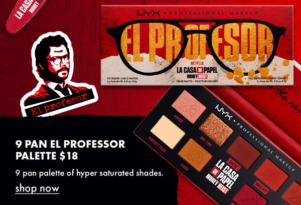 NYX Money Heist 9 Pan EL Professor Palette $18