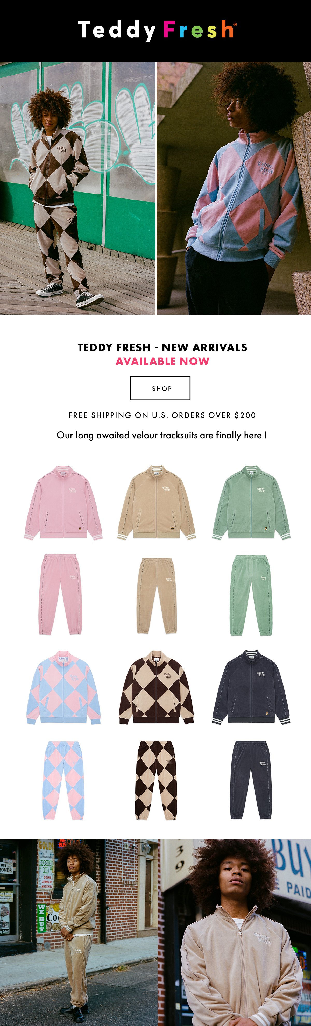 Teddy Fresh: Velour Track Suit Available Now!