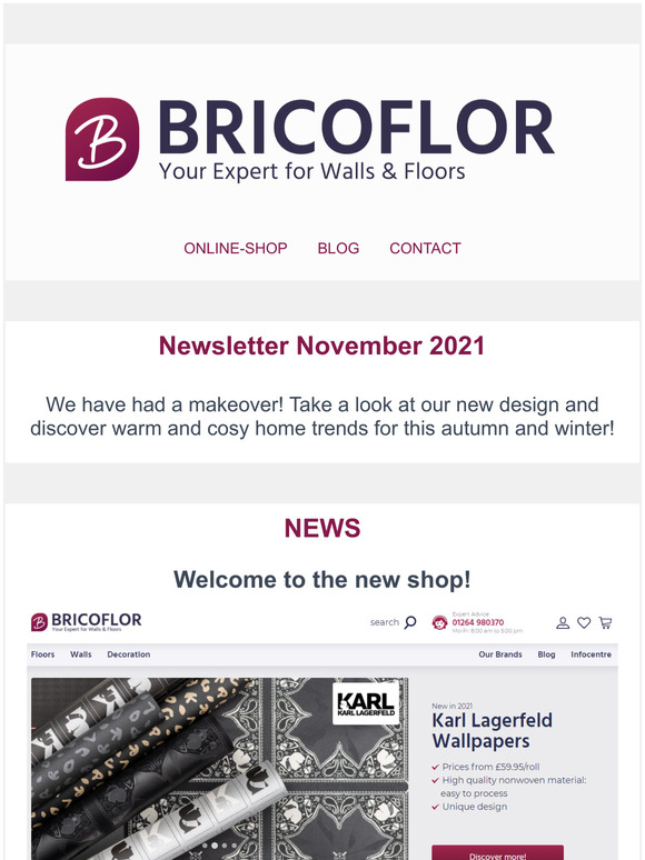 BRICOFLOR has a fresh new look - Home trends for the winter wonderland!