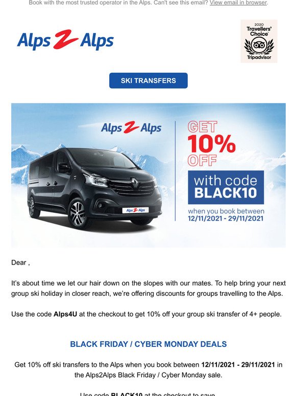 Black Runs for Black Friday: Alps2Alps Latest Offers