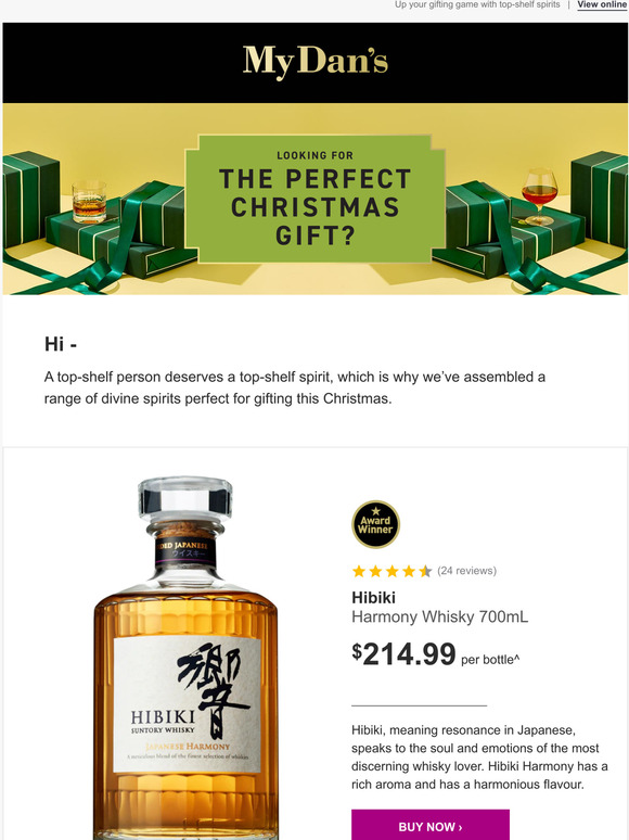 Dan Murphys Hi share the Christmas spirit with Hibiki Harmony Whisky