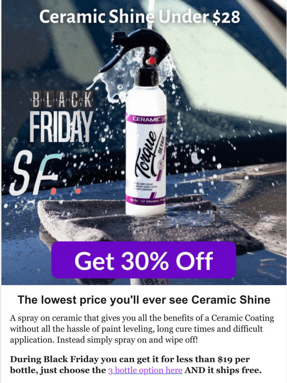 Torque Detail: 30% OFF Ceramic Shine Spray-On Ceramic Coating! | Milled