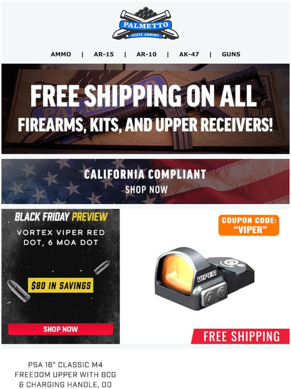 Palmetto State Armory Black Friday Preview Vortex Viper Red Dot