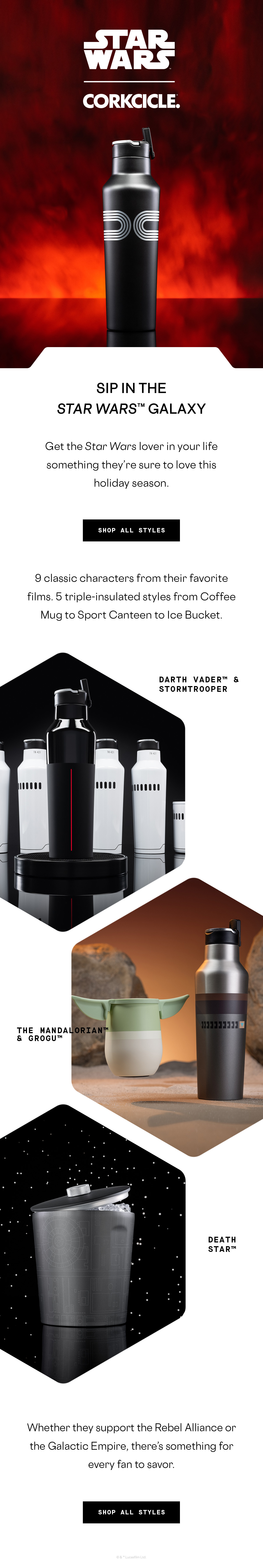 CORKCICLE Star Wars drinkware collection celebrates the film's