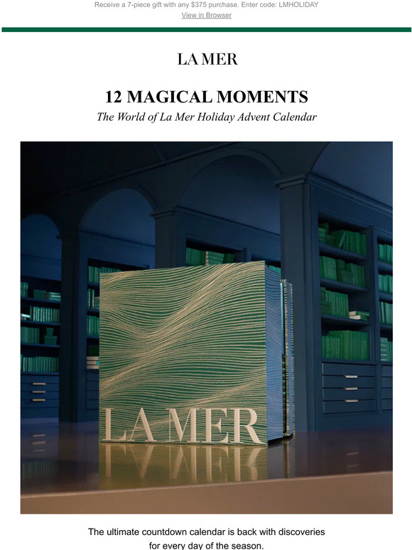 La Mer 12 Luxe Discoveries The World of La Mer Holiday Advent