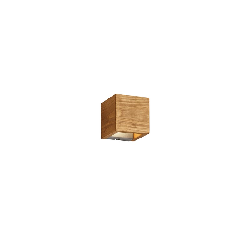 Image of Bruine up down wandlamp Deka, hout, vintage, 4 watt