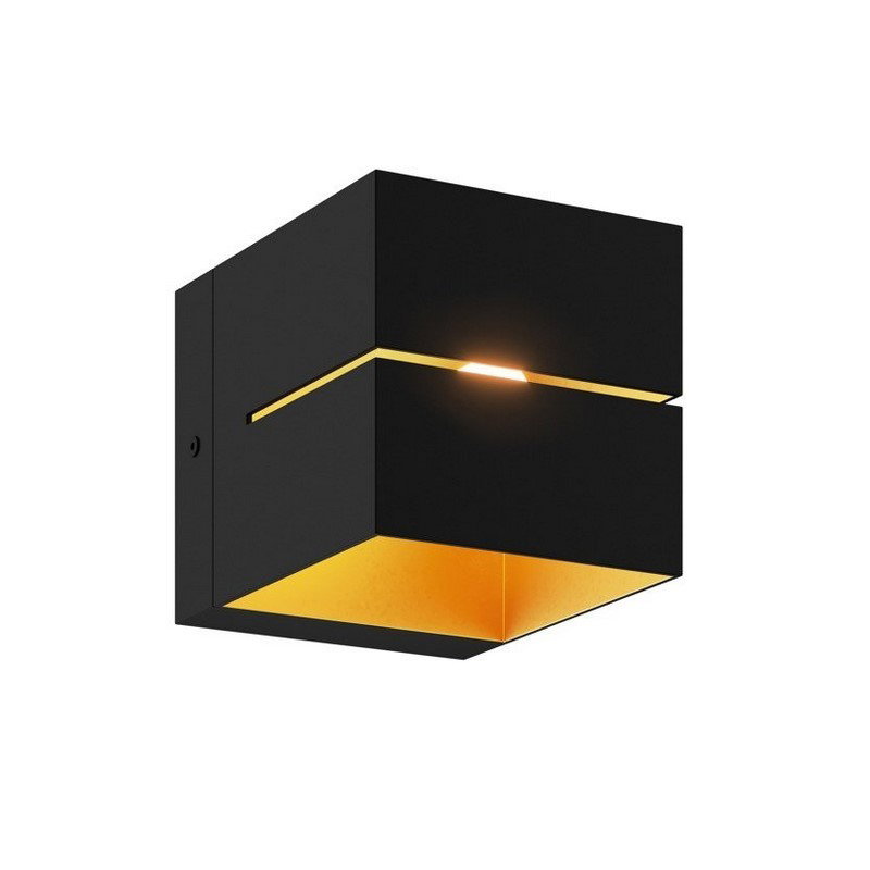 Image of Moderne Wandlamp Gedser, Zwart, Goud
