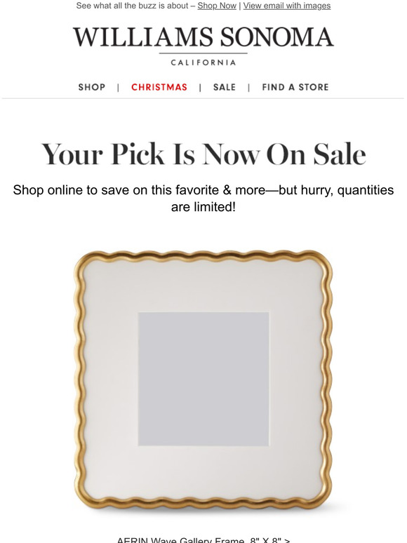 West Elm Good news AERIN Wave Gallery Frame is now on sale for a