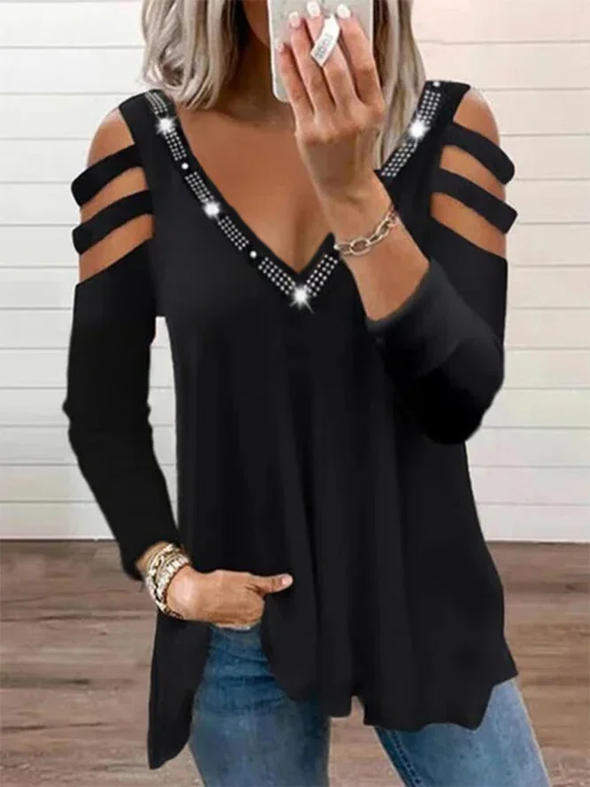 Long Sleeves Plus Size Casual...
