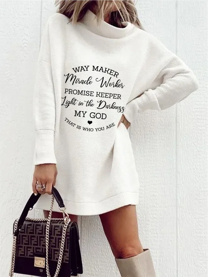 Casual Letter Long Sleeve Dre...