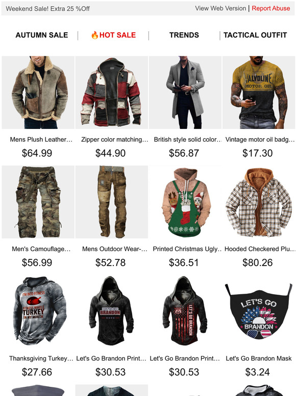 Email Only 25% Off for the Weekend Sale !