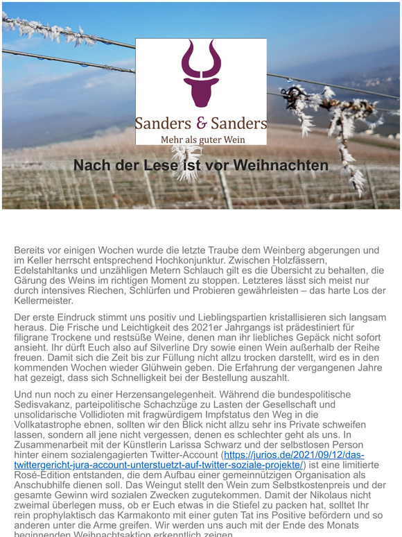 Nach der Lese ist vor Weihnachten