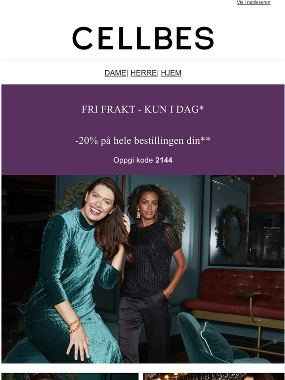 Fri frakt + 20% rabatt pa et helt kjp
