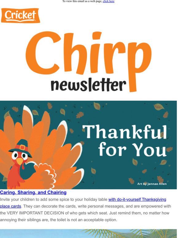 Chirp: DIY Place Cards, Penguin Who Didn't Like Snow, Olive Oil Ice Cream recipe & More!
