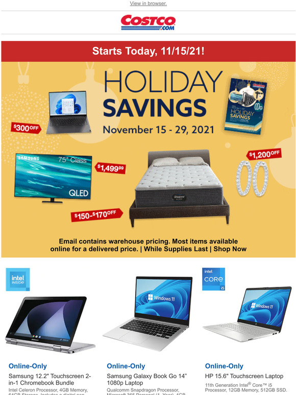 Costco THIS JUST IN! NEW Early Holiday Deals Start Now Online & At