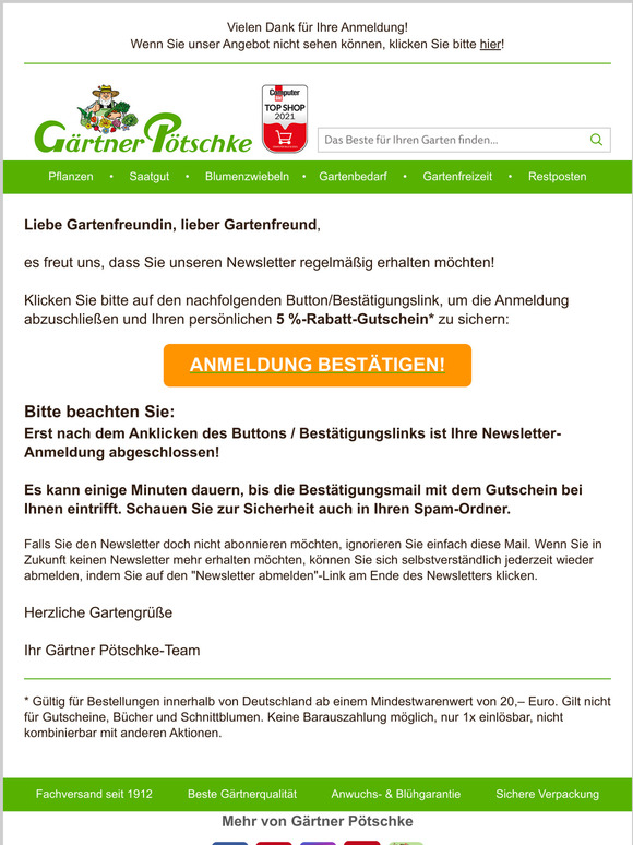 Bitte besttigen Sie Ihre Newsletter-Anmeldung