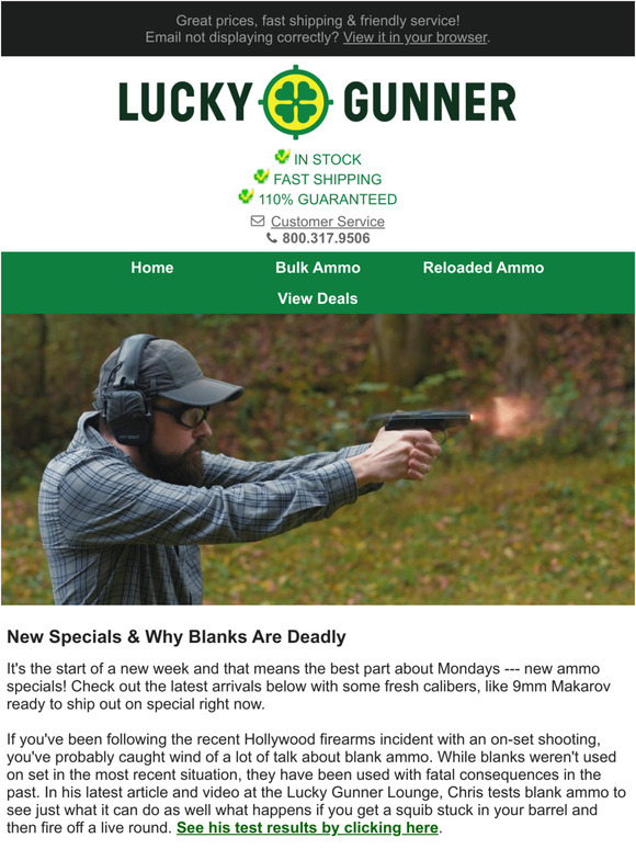 Lucky Gunner New Specials & How Blank Ammo Can Be Deadly Milled