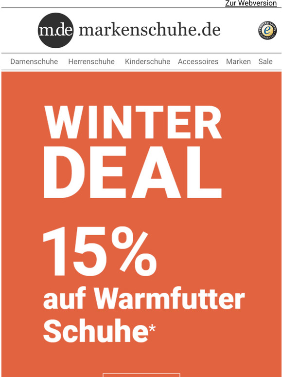 Winter Deal  15% auf Warmfutter Schuhe*