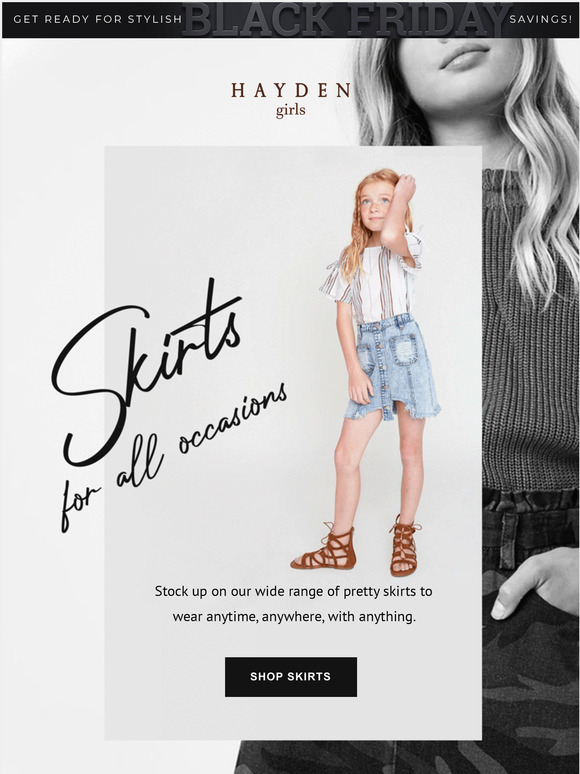 Get your twirl on in these stylish Hayden Girls skirts