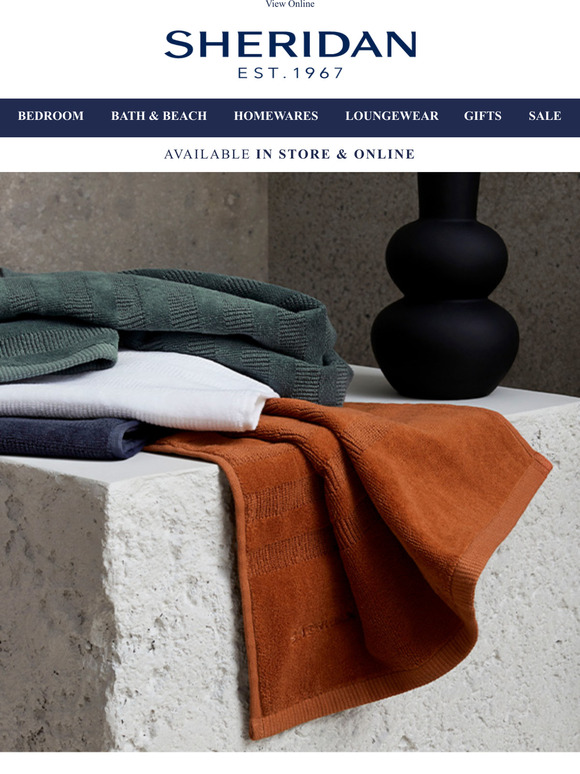 Sheridan Luxury towels to complement your bathroom Milled