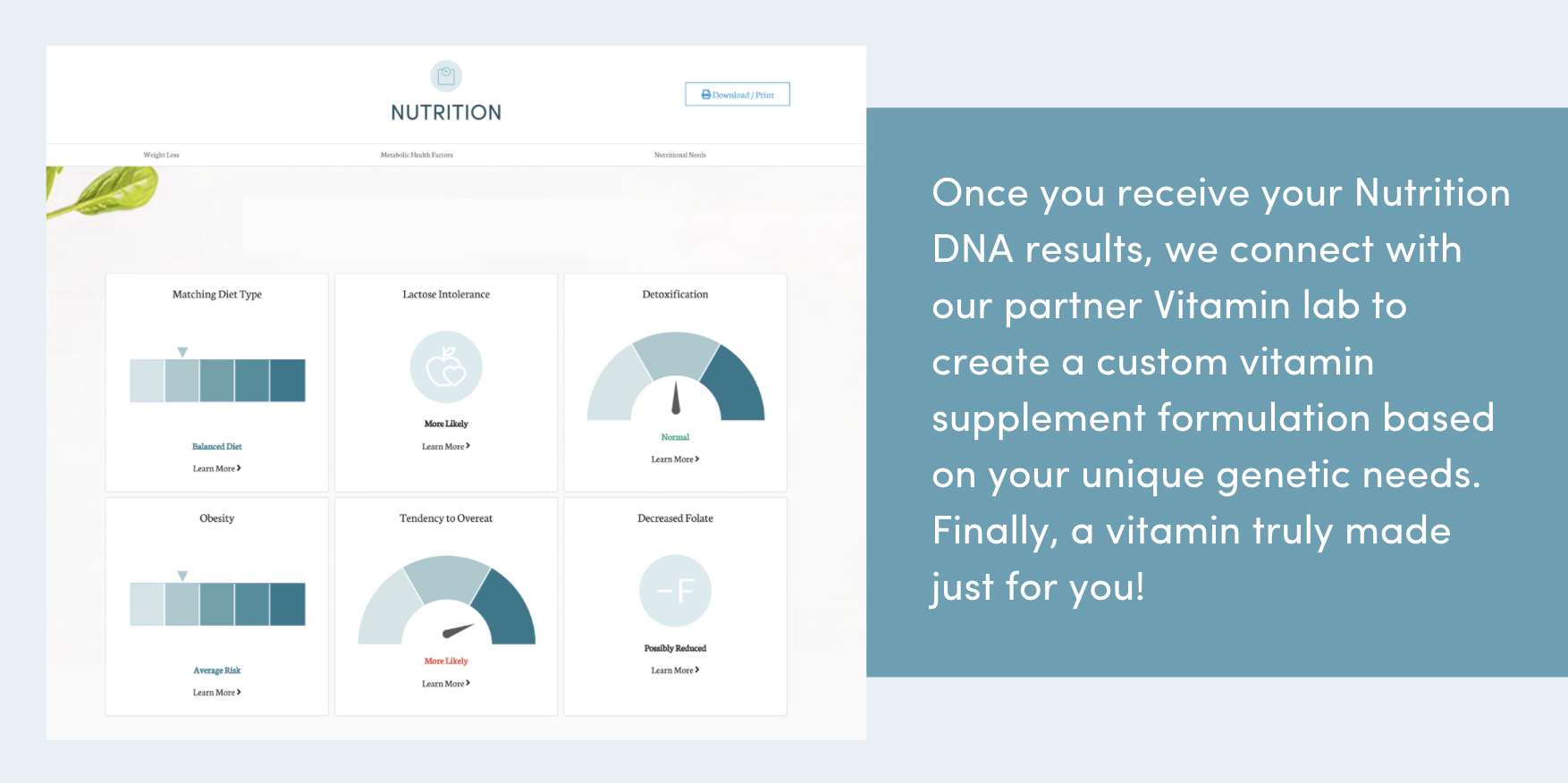 Nutrition DNA Test and Custom Vitamins