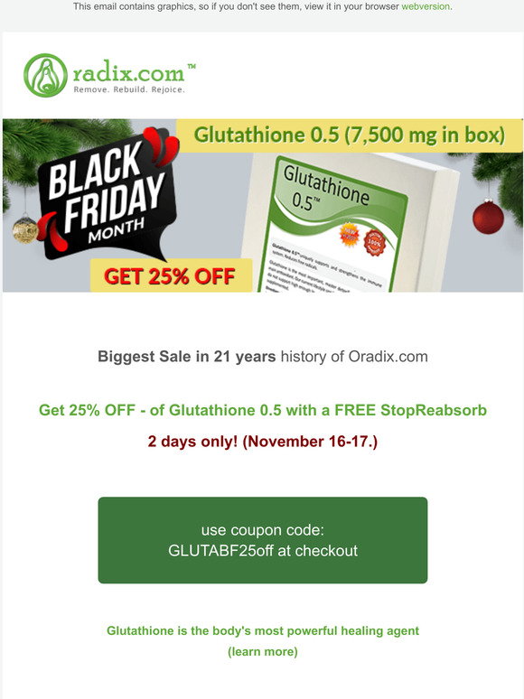 Oradix: ToxDetox Best-Selling Glutathione & EDTA synergy 20% OFF, 2 days only coupon: TOXDEBF20off! | Milled Oradix: ToxDetox Best-Selling Glutathione & EDTA synergy 20% OFF, 2 days only coupon: TOXDEBF20off! | Milled