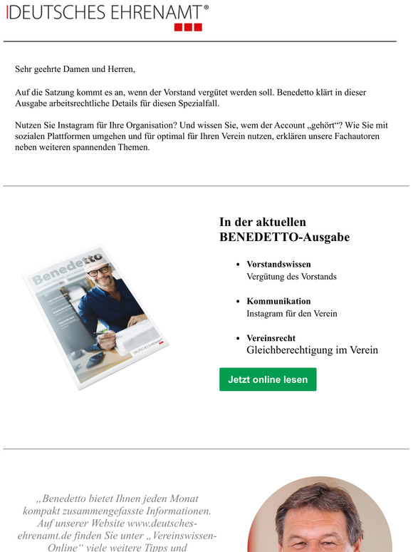 Den Vorstand korrekt vergten 